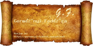Germányi Fedóra névjegykártya